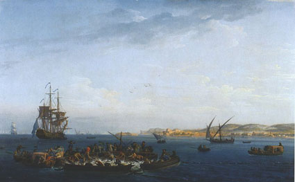 Claude Joseph Vernet: A Bandol-öböl látványa: tonhalfogás (1755)