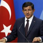 Turkey’s Prime Minister Ahmet Davutoglu speaks during a news conference at his ruling AK Party in Ankara