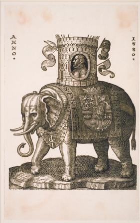 A dán Elefántrend emblémája Melchior Lorck 1580-as ábrázolásában